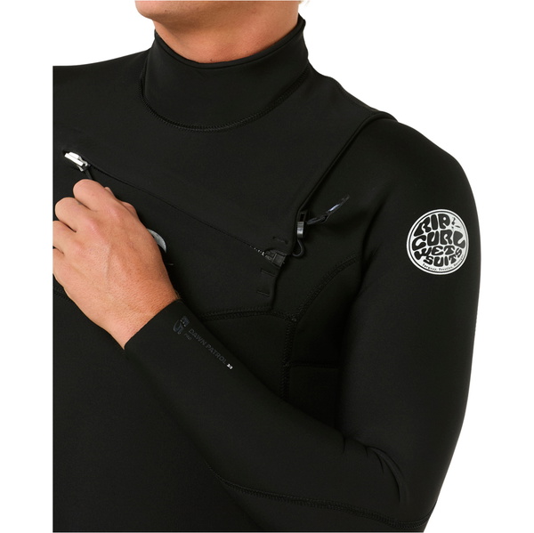 2026 Rip Curl Da Uomo Dawn Patrol Pro 5/3mm Chest Zip Muta 17WMFS - Black